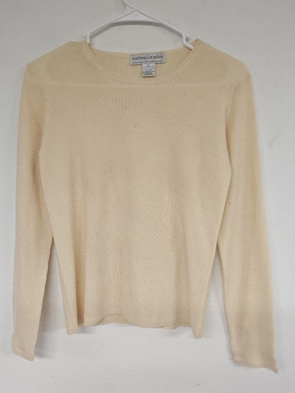 Sutton Studio Bloomingdale’s 100% Merino Wool Sweater Women’s S Cream Australia